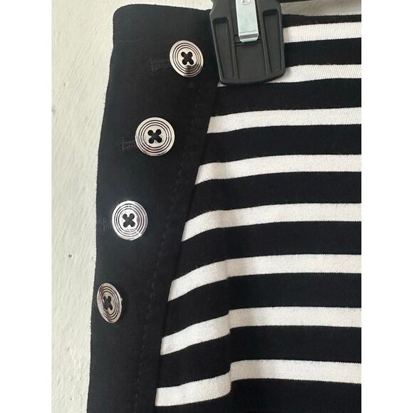 White House Black Market Striped Pencil Skirt Size 10 – Nautical Black White - Picture 3 of 8